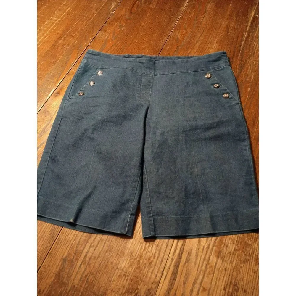 XL Counterparts Denim Blue Jean Bermuda Shorts with Pockets Style 5210739HA